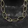 Ion Plating(IP) 304 Stainless Steel Horse Eye Link Chain Necklace for Men Women STAS-B039-02G-4