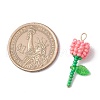 Grade A Round Glass Seed Beads Acrylic Flower Charms PALLOY-MZ00690-03-2