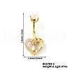 Heart Brass Rhinestone Belly Rings Curved Barbell OZ3962-3-1