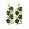 Brass Micro Pave Cubic Zirconia Pendants KK-P250-43G-1