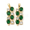 Brass Micro Pave Cubic Zirconia Pendants KK-P250-43G-1