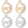 Beebeecraft 12Pcs 2 Colors Brass Micro Pave Cubic Zirconia Charms KK-BBC0014-88-1