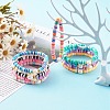 Polymer Clay Heishi Beads Stretch Bracelets Sets BJEW-JB06176-6