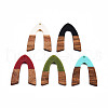 Opaque Resin & Walnut Wood Pendants RESI-N025-029-B-1