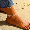 Heart Alloy Cubic Zirconia Double Layer Anklets WG95339-01-2