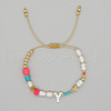 Shell Letter Charm Bead Bracelets ZZ0793-25-1