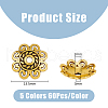 DICOSMETIC 300Pcs 5 Styles Tibetan Style Bead Caps FIND-DC0003-90-2