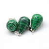 Teardrop Synthetic Malachite Pendants G-Q435-13-2