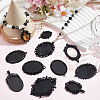 SUNNYCLUE 10Pcs 10 Styles Oval Alloy Pendants Cabochon Settings FIND-SC0009-96-4