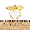 Brass Micro Pave Clear Cubic Zirconia Cuff Rings for Women RJEW-H248-02G-5