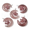 Natural Strawberry Quartz Pendants G-Z086-01P-21-1
