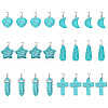 ARRICRAFT 24Pcs 6 Styles Synthetic Turquoise Pendants Sets G-AR0005-22-1