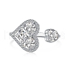 Rhodium Plated 925 Sterling Silver Birthstone Ring RJEW-F150-52P-1