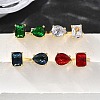 Brass Micro Pave Cubic Zirconia Cuff Rings for Women RJEW-F181-08G-2