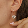 925 Sterling Silver Clear Cubic Zirconia Leaf Dangle Earrings HL7043-2-3
