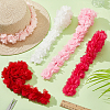 BENECREAT 5 Yards 5 Colors Polyester Chiffon Lace Trim SRIB-BC0001-29-5