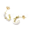 Real 18K Gold Plated Brass Oval Stud Earrings EJEW-L268-020G-03-2