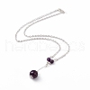 3Pcs Natural Gemstones Pendant Necklaces NJEW-FS0001-04-6