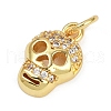 Brass Micro Pave Clear Cubic Zirconia Pendants KK-L231-08G-2