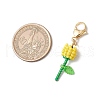 Mother's Day Carnation Glass Seed Beads & Acrylic Dendant ecorations HJEW-MZ00228-01-3