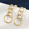 304 Stainless Steel Polymer Clay Ring Dangle Stud Earrings EJEW-V004-03G-01-2