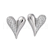 Brass Clear Cubic Zirconia Stud Earrings EJEW-Q014-37P-2