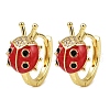 Ladybird Brass Micro Pave Cubic Zirconia Hoop Earrings EJEW-S277-02G-4