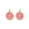 Brass Enamel Pendants KK-H072-14G-2