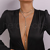 Alloy Full Crystal Rhinestone Long Tassel Y Necklaces for Nightclub FS-WG5F917-01-1