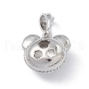 Brass Micro Pave Cubic Zirconia Pendants KK-P224-09P-01-2
