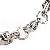 201 Stainless Steel Grooved Column Byzantine Chain Bracelets BJEW-B078-137GP-3