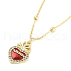 Brass Micro Pave Clear Cubic Zirconia Pendant Necklaces NJEW-Z035-04B-G-2