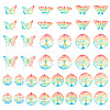  40Pcs 10 Styles Spray Painted 430 Stainless Steel Filigree Double-Sided Pendants STAS-TA0002-28-11