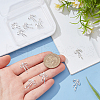 BENECREAT 5 Pairs Brass Micro Pave Clear Cubic Zirconia Pendants FIND-BC0013-49-3