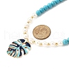 Leaf Alloy Enamel Pendant Necklaces for Women NJEW-JN05349-02-3