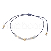 Natural Round Aquamarine Beads Braided Bead Bracelets for Women BJEW-JB11655-03-2