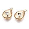 Brass Micro Pave Clear Cubic Zirconia Charms KK-Q764-002-2