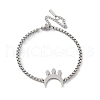 Moon 304 Stainless Steel Link Bracelets BJEW-M097-02P-4