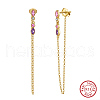 925 Sterling Silver Micro Pave Cubic Zirconia Stud Earrings EJEW-K284-04G-1
