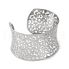 Hollow Wide 304 Stainless Steel Cuff Bangles for Women BJEW-B104-25G-2