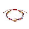 Adjustable Lanmpword Evil Eye Braided Bead Bracelet BJEW-JB11059-03-1