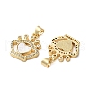 Brass Micro Pave Cubic Zirconia Pendants KK-U070-21G-2