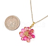 Flower Handmade Glass Seed Beaded Pendant Necklaces NJEW-MZ00096-01-3