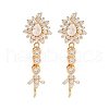 925 Sterling Silver Micro Pave Clear Cubic Zirconia Stud Earring Findings STER-U004-09G-1