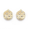 Brass Micro Pave Clear Cubic Zirconia Charms KK-C006-19G-2