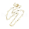 Brass Star Heart Link Chain Necklaces NJEW-M108-30G-2
