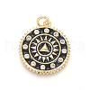Golden Plated Brass Micro Pave Clear Cubic Zirconia Pendants ZIRC-L085-31-G-2