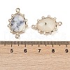 Natural White African Opal Faceted Connector Charms G-K347-07G-04-3