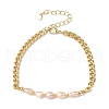 Natural Pearl Beaded Link Bracelets BJEW-A038-02G-4