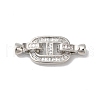 Rack Plating Brass Micro Pave Clear Cubic Zirconia Fold Over Clasps KK-A222-19P-1